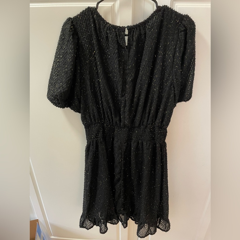VOY NWT Textured Lurex The Festive Dress Black and Gold Size M - Picture 11 of 13